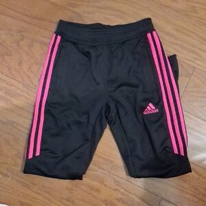 Adidas Kids Black and Pink Athletic Shorts